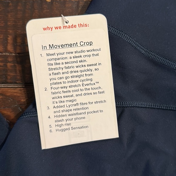 Lululemon. In Movement Crop - Picture 2 of 4